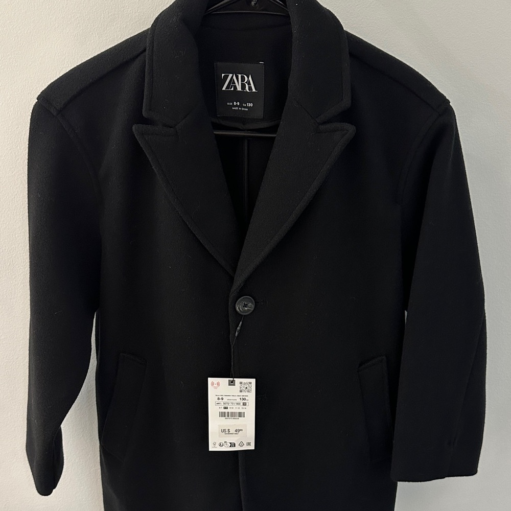 Zara Classic Black Overcoat
